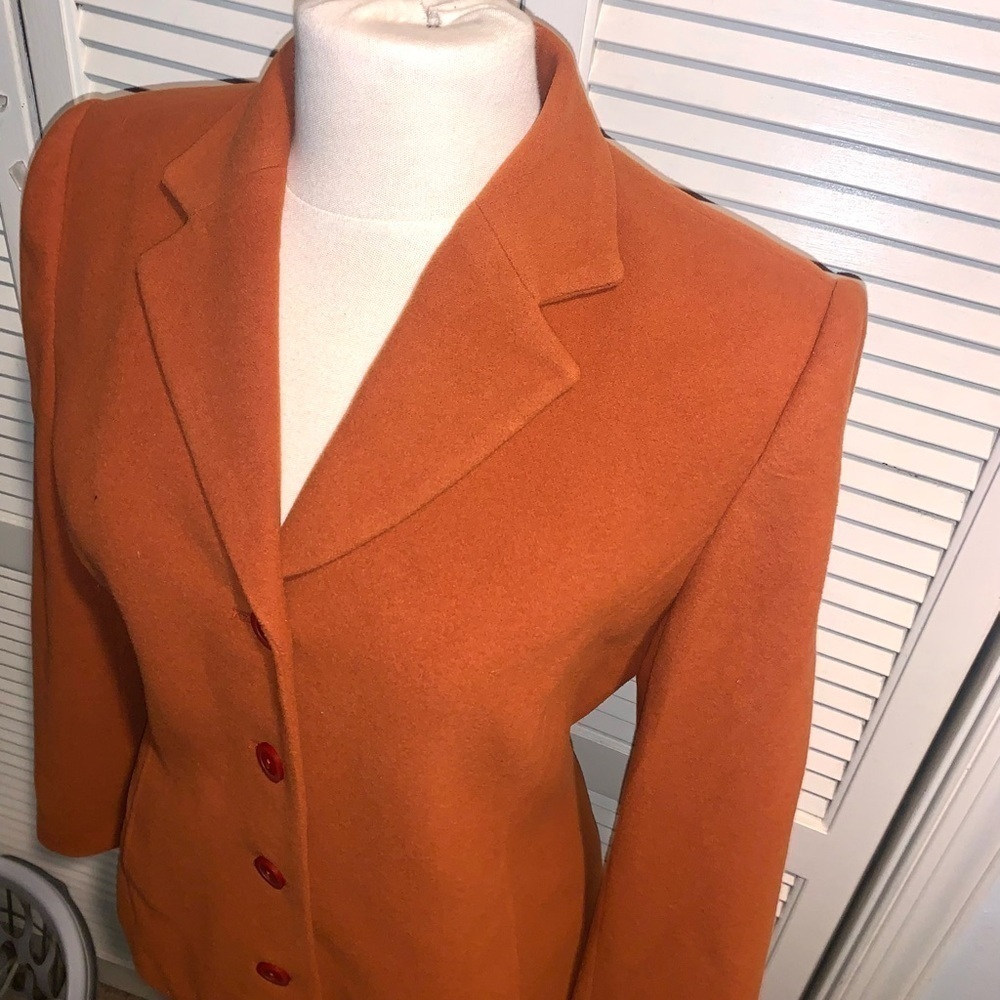 Tribal Burnt Orange wool/cashmere blend Blazer Women’s size 8 - Picture 3 of 9